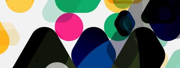 色の泡と白に丸みを帯びた幾何学的な形状。壁紙、バナー、背景、ランディングページのためのベクトル幾何学的最小限の抽象的な背景 — ストックベクタ