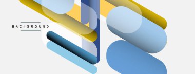 Yuvarlak şekiller ve çizgiler üst üste biniyor. Duvar kağıdı afişi veya iniş sayfası için vektör illüstrasyonu