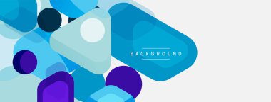 Soyut yuvarlak geometrik şekiller ve daireler. Duvar kağıdı, afiş, arkaplan veya iniş için moda tekno iş şablonu