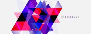 Mozaik üçgenler geometrik arkaplan. Tekno veya iş konsepti, duvar kağıdı, afiş, arkaplan, iniş sayfası deseni