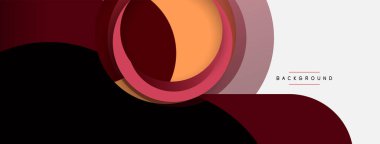 Vektör yuvarlak şekilli daireler minimum geometrik arkaplan. Duvar kağıdı afişi veya iniş sayfası için vektör illüstrasyonu