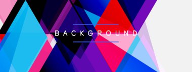 Mozaik üçgenler geometrik arkaplan. Tekno veya iş konsepti, duvar kağıdı, afiş, arkaplan, iniş sayfası deseni