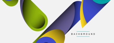 Soyut arkaplan. Minimum geometrik daireler ve koyu gölgeli yuvarlak şekiller. Duvar kağıdı afişi veya arkaplan için moda teknoloji iş şablonu