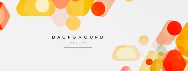 Beyaz üzerine renkli baloncuklar ve yuvarlak geometrik şekiller. Duvar kağıdı, pankart, arkaplan, iniş sayfası için vektör geometrik asgari özet arkaplan