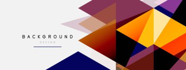 Renkli üçgen bileşimi, geometrik soyut arkaplan. Tekno veya iş konsepti, duvar kağıdı, afiş, arkaplan, iniş sayfası deseni