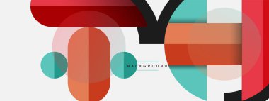 Yuvarlak geometrik şekiller çizgiler ve daireler. Duvar kağıdı afişi ya da iniş sayfası için vektör şablonu