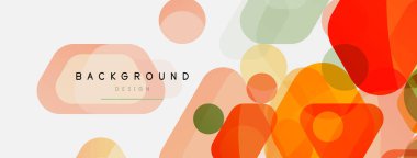 Beyaz üzerine renkli baloncuklar ve yuvarlak geometrik şekiller. Duvar kağıdı, pankart, arkaplan, iniş sayfası için vektör geometrik asgari özet arkaplan