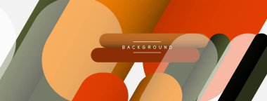 Soyut arkaplan. Yuvarlak şekiller, gri arkaplanda çizgiler. Duvar kağıdı afişi veya iniş sayfası için vektör illüstrasyonu