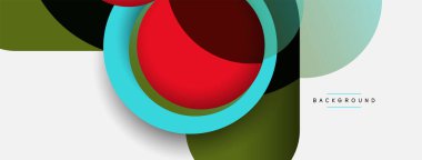 Çember ve yuvarlak şekiller soyut arkaplan. Duvar kağıdı afişi veya iniş sayfası için vektör illüstrasyonu