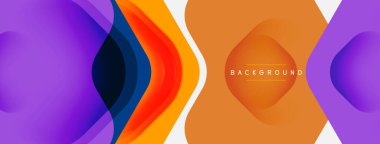 Beyaz arka planda renkli ok şekilleri. Minimum geometrik soyut arkaplan. Duvar kağıdı afişi veya iniş sayfası için vektör illüstrasyonu