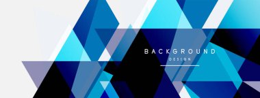 Mozaik üçgenler geometrik arkaplan. Tekno veya iş konsepti, duvar kağıdı, afiş, arkaplan, iniş sayfası deseni