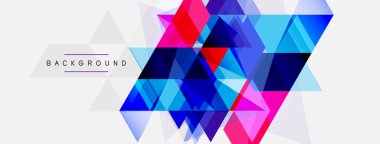 Mozaik üçgenler geometrik arkaplan. Tekno veya iş konsepti, duvar kağıdı, afiş, arkaplan, iniş sayfası deseni