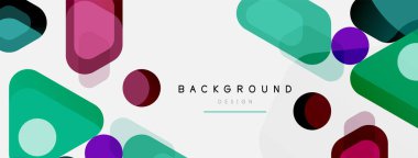 Soyut yuvarlak geometrik şekiller ve daireler. Duvar kağıdı, afiş, arkaplan veya iniş için moda tekno iş şablonu