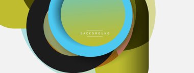 Vektör yuvarlak şekilli daireler minimum geometrik arkaplan. Duvar kağıdı afişi veya iniş sayfası için vektör illüstrasyonu