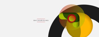 Vektör yuvarlak şekilli daireler minimum geometrik arkaplan. Duvar kağıdı afişi veya iniş sayfası için vektör illüstrasyonu