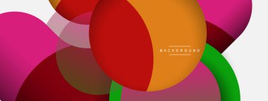 Vektör yuvarlak şekilli daireler minimum geometrik arkaplan. Duvar kağıdı afişi veya iniş sayfası için vektör illüstrasyonu