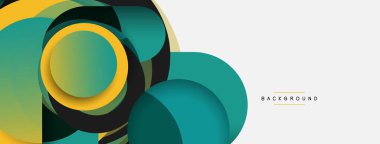 Vektör yuvarlak şekilli daireler minimum geometrik arkaplan. Duvar kağıdı afişi veya iniş sayfası için vektör illüstrasyonu