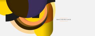 Vektör yuvarlak şekilli daireler minimum geometrik arkaplan. Duvar kağıdı afişi veya iniş sayfası için vektör illüstrasyonu