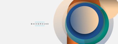 Vektör yuvarlak şekilli daireler minimum geometrik arkaplan. Duvar kağıdı afişi veya iniş sayfası için vektör illüstrasyonu
