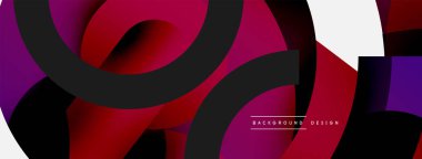 Yuvarlak şekiller daireler ve diğer geometrik şekiller. Duvar kağıdı afişi arkaplan kartı veya iniş sayfası için vektör illüstrasyonu