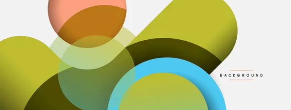 円や丸の形の抽象的な背景。壁紙バナーの背景やランディングページのベクトルイラスト — ストックベクタ
