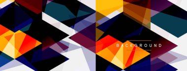 Renkli üçgen bileşimi, geometrik soyut arkaplan. Tekno veya iş konsepti, duvar kağıdı, afiş, arkaplan, iniş sayfası deseni