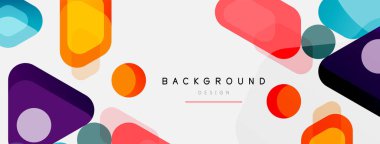 Soyut yuvarlak geometrik şekiller ve daireler. Duvar kağıdı, afiş, arkaplan veya iniş için moda tekno iş şablonu