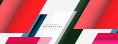 Vektör arkaplanı. Gölge efektli soyut örtüşen renk çizgileri tasarımı. Duvar kağıdı afişi için resim arkaplanı veya iniş sayfası