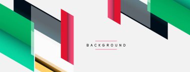 Vektör arkaplanı. Gölge efektli soyut örtüşen renk çizgileri tasarımı. Duvar kağıdı afişi için resim arkaplanı veya iniş sayfası