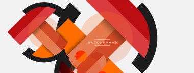 Yuvarlak geometrik şekiller çizgiler ve daireler. Duvar kağıdı afişi ya da iniş sayfası için vektör şablonu