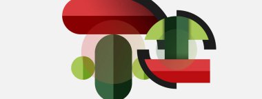 Yuvarlak geometrik şekiller çizgiler ve daireler. Duvar kağıdı afişi ya da iniş sayfası için vektör şablonu