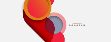 Çember ve yuvarlak şekiller soyut arkaplan. Duvar kağıdı afişi veya iniş sayfası için vektör illüstrasyonu