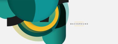 Çember ve yuvarlak şekiller soyut arkaplan. Duvar kağıdı afişi veya iniş sayfası için vektör illüstrasyonu