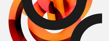 Yuvarlak şekiller daireler ve diğer geometrik şekiller. Duvar kağıdı afişi arkaplan kartı veya iniş sayfası için vektör illüstrasyonu