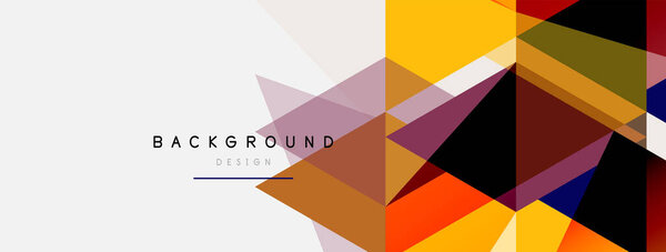 Геометрический фон мозаичных треугольников. Технология или бизнес-концепция, шаблон для обоев, баннер, фон, целевая страница