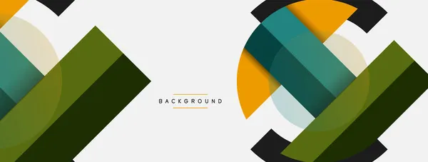 Round geometric shapes lines and circles. Vector template for wallpaper banner background or landing page — Stock Vector
