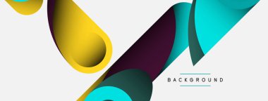 Soyut arkaplan. Minimum geometrik daireler ve koyu gölgeli yuvarlak şekiller. Duvar kağıdı afişi veya arkaplan için moda teknoloji iş şablonu