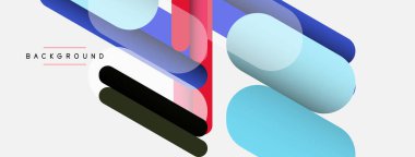 Yuvarlak şekiller ve çizgiler üst üste biniyor. Duvar kağıdı afişi veya iniş sayfası için vektör illüstrasyonu