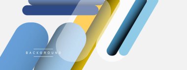 Yuvarlak şekiller ve çizgiler üst üste biniyor. Duvar kağıdı afişi veya iniş sayfası için vektör illüstrasyonu