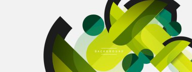 Geometrik şekiller bileşim soyut arkaplan. Çember çizgileri ve dikdörtgenler. Duvar kağıdı afişi veya iniş sayfası için vektör illüstrasyonu