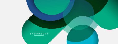 Vektör yuvarlak şekilli daireler minimum geometrik arkaplan. Duvar kağıdı afişi veya iniş sayfası için vektör illüstrasyonu