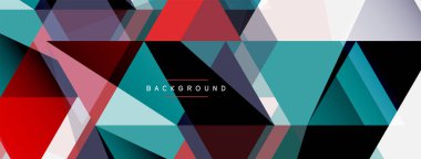 Mozaik üçgenler geometrik arkaplan. Tekno veya iş konsepti, duvar kağıdı, afiş, arkaplan, iniş sayfası deseni