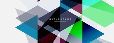 Renkli üçgen bileşimi, geometrik soyut arkaplan. Tekno veya iş konsepti, duvar kağıdı, afiş, arkaplan, iniş sayfası deseni