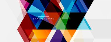 Mozaik üçgenler geometrik arkaplan. Tekno veya iş konsepti, duvar kağıdı, afiş, arkaplan, iniş sayfası deseni