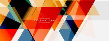 Mozaik üçgenler geometrik arkaplan. Tekno veya iş konsepti, duvar kağıdı, afiş, arkaplan, iniş sayfası deseni