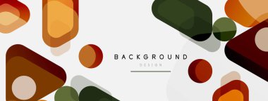 Soyut yuvarlak geometrik şekiller ve daireler. Duvar kağıdı, afiş, arkaplan veya iniş için moda tekno iş şablonu