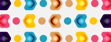 Beyaz arka planda renkli ok şekilleri. Minimum geometrik soyut arkaplan. Duvar kağıdı afişi veya iniş sayfası için vektör illüstrasyonu