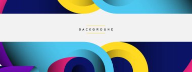 Soyut arkaplan. Minimum geometrik daireler ve koyu gölgeli yuvarlak şekiller. Duvar kağıdı afişi veya arkaplan için moda teknoloji iş şablonu