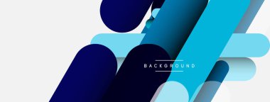 Yuvarlak şekiller ve çizgiler üst üste biniyor. Duvar kağıdı afişi veya iniş sayfası için vektör illüstrasyonu