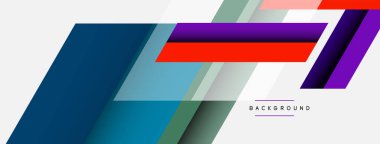 Vektör arkaplanı. Gölge efektli soyut örtüşen renk çizgileri tasarımı. Duvar kağıdı afişi için resim arkaplanı veya iniş sayfası